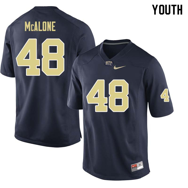 Youth #48 Kellen McAlone Pittsburgh Panthers College Football Jerseys Sale-Navy